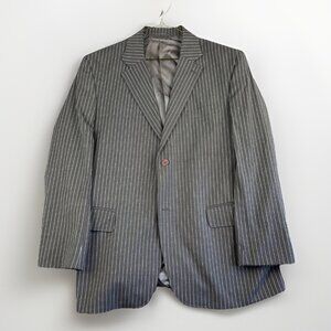 MASSIMO MODA Collezione Men's Grey White Stripped Suit Blazer Jacket Size 42R